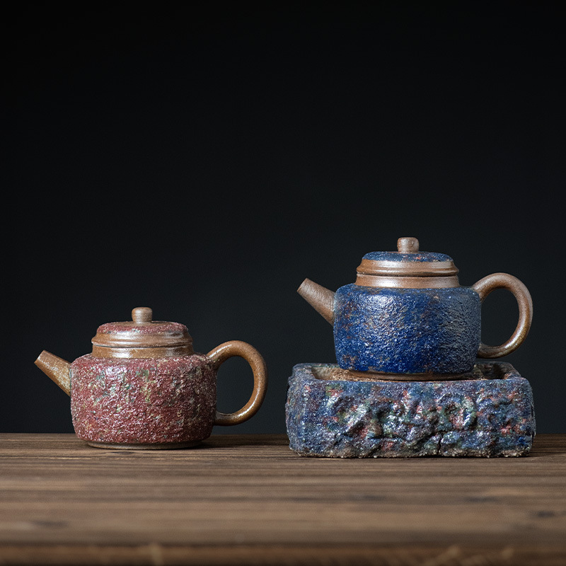 Ấm hình chuông Đức ấm trà kiểu Nhật ấm pha trà gia dụng gốm thô thủ công nguyên chất mỏ đá cũ ấm đơn bảo tàng có giấy chứng nhận