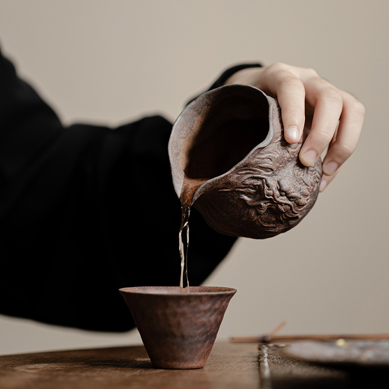 Cốc công bằng bùn đá cũ, cốc công bằng gốm sứ, cốc công cộng pha trà gia dụng, cốc công cộng, phụ kiện bộ trà Kung Fu