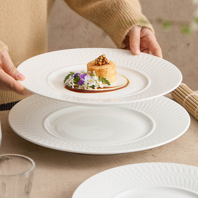 Đĩa gốm, đĩa bát đĩa gia dụng, đĩa tròn, đĩa sứ trắng cao cấp, đĩa tráng miệng, đĩa ăn kiểu tây, đĩa bít tết