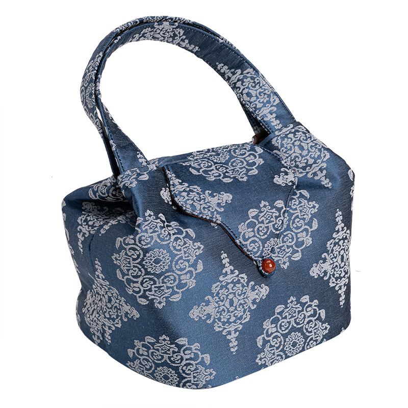 Nhóm thổ cẩm hoa văn Túi đựng trà Bộ trà Túi đựng trà Xách Tay Du Lịch Ngoài Trời uống trà đồ trà DỆT THỔ CẨM thủ công cổ điển