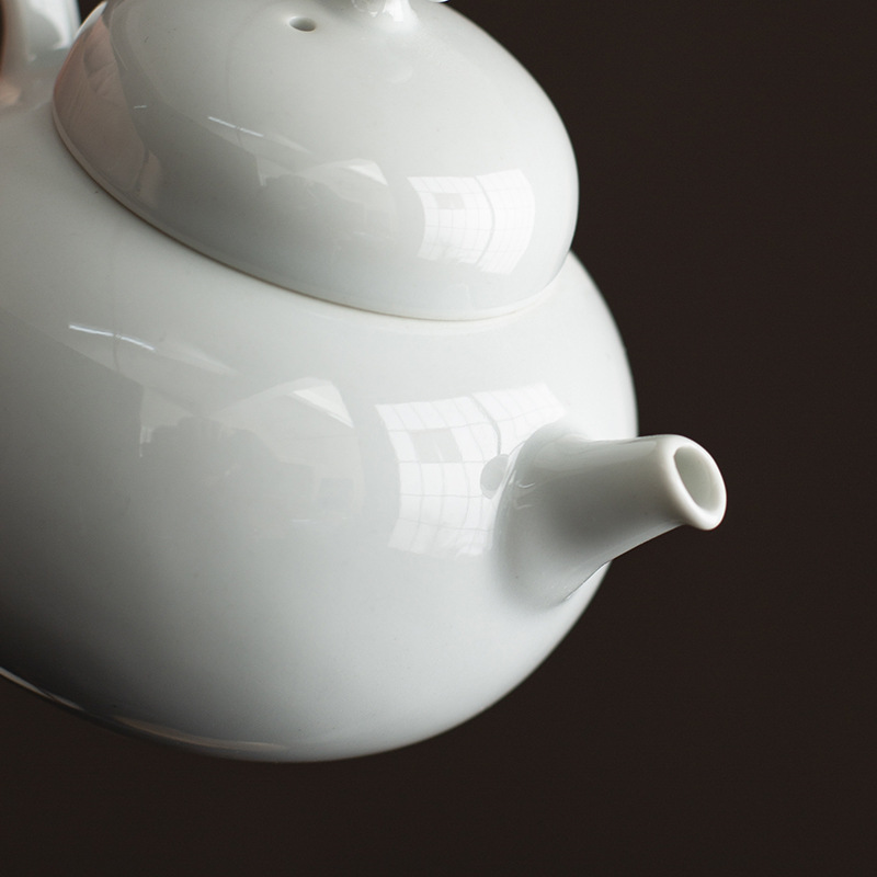 Ấm trà bầu thạch cao ấm trà đơn ấm trà lọc gốm sứ gia dụng dụng dụng cụ trà kungfu màu trơn thủ công ấm trà nhỏ cổ điển