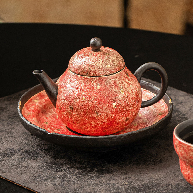 Ấm trà gốm màu mỏ đá Ấm trà đơn trà cao cấp, bộ trà gốm sứ gia dụng, hộp quà