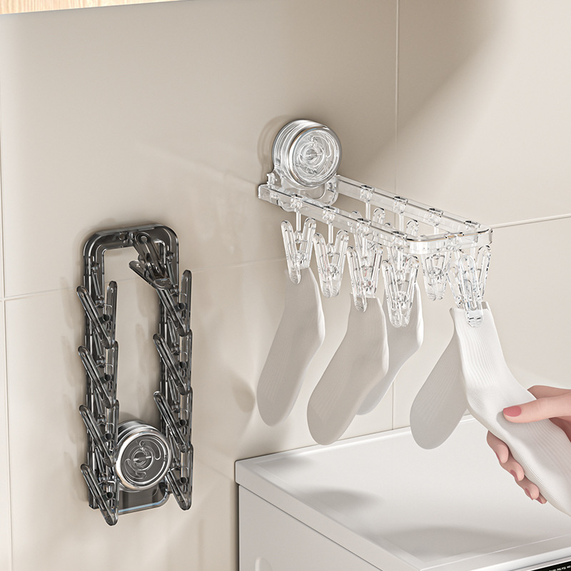 Giá phơi đồ ban công cốc hút giá phơi nhiều kẹp giá phơi đồ lót treo gia dụng trẻ em giá phơi đồ gấp phơi tất thần thánh