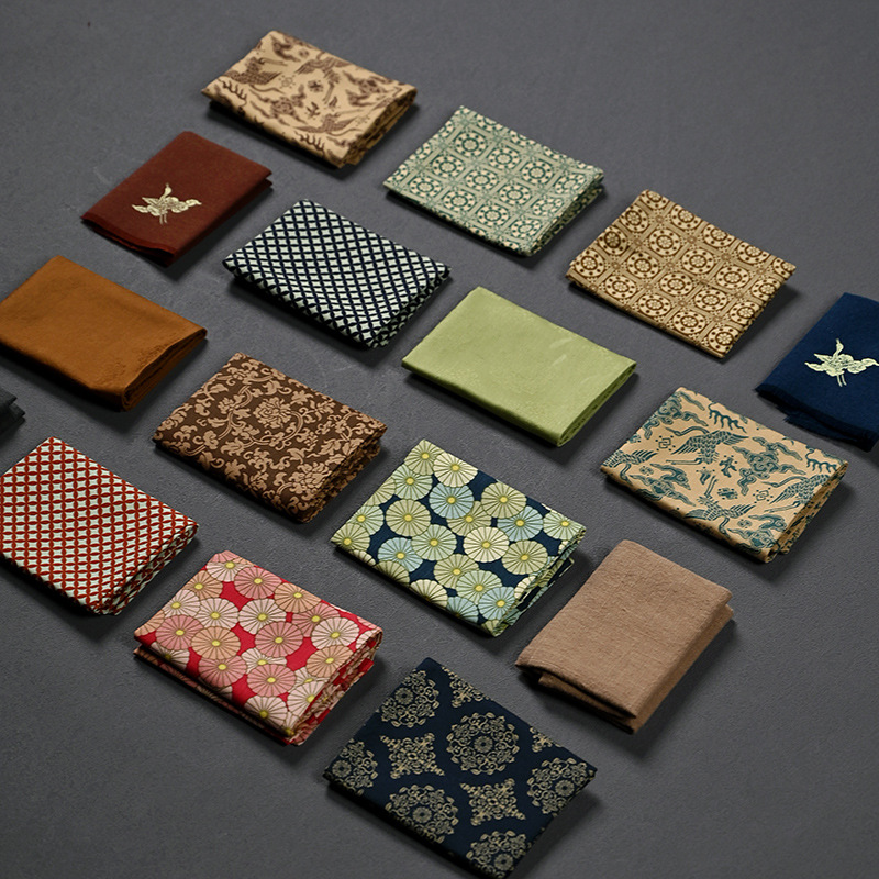 Bán buôn khăn trà thấm nước vải bông lanh thủ công khăn trà tuanhua nhỏ khăn vuông khăn pha khô khăn trà đạo bộ trà bộ bàn trà vải đệm