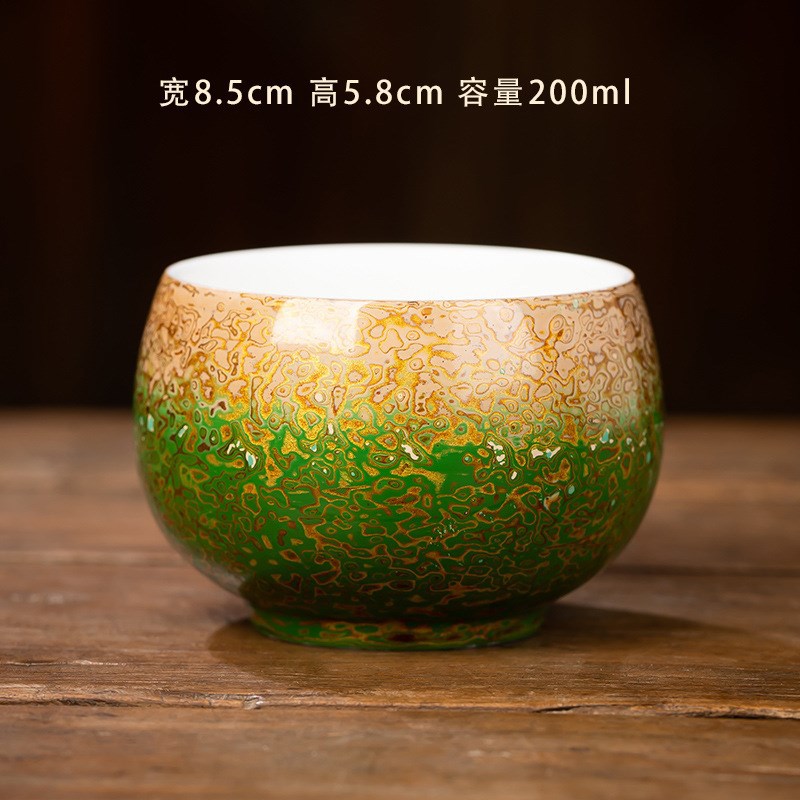 Cốc sơn mài sứ trắng Dehua, bộ trà cao cấp, cốc chủ, cốc đơn, cốc đôi, cốc trà ngọc mỡ cừu, đồ sơn mài gradient