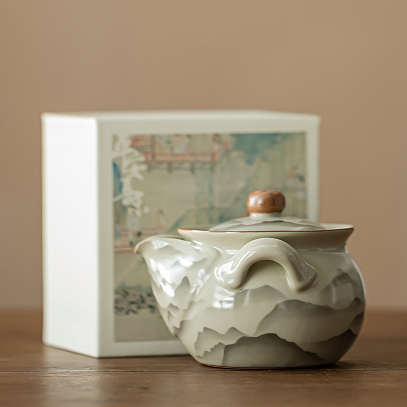 Ấm trà nắm tay Ruyao Mountain Ruhua Bộ trà Kung Fu gốm sứ Ấm trà Bình Bảo Bình Đồ pha trà đơn gia dụng cổ điển