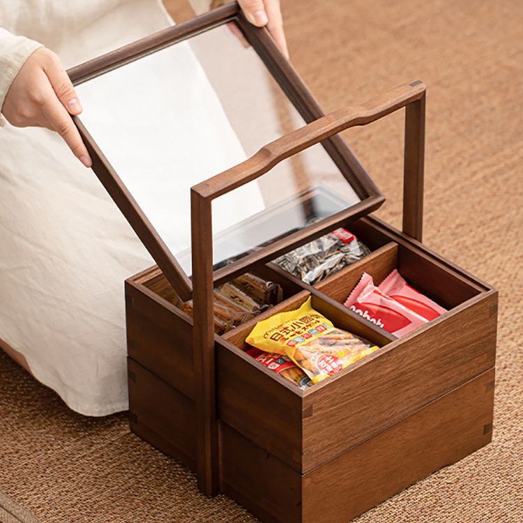 Hộp đựng đồ gỗ đặc, Đĩa hoa quả khô, đĩa ăn vặt, hộp giải khát, hộp cầm tay óc chó, hộp đựng đồ chống bụi để bàn, Hộp trang sức