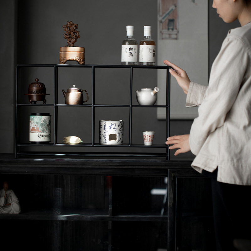 Giá đựng trà bằng sắt Da'antang, giá đựng trà, Giá đựng đồ trên bàn, giá treo cổ nhỏ, Giá trưng bày Duobaoge