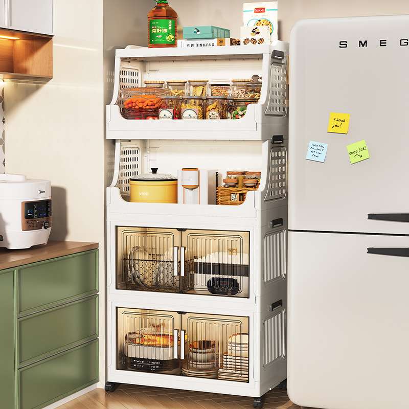 Kệ để đồ nhà bếp rộng 60-70cm tủ đựng đồ gấp nhiều tầng giá để đồ gia vị sàn gia vị gia dụng