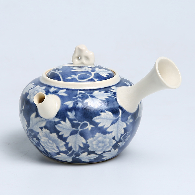 Ấm trà hoa mẫu đơn tráng men soda Bộ trà gốm sứ Kung Fu Ấm pha trà đơn mờ dung tích nhỏ thủ công giá trị cao