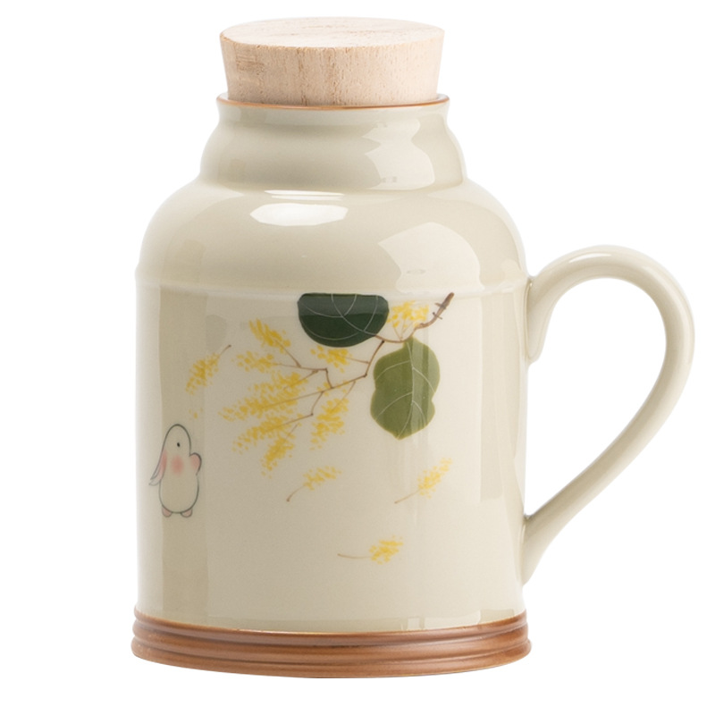 Ấm pha trà Thỏ mặt trăng vẽ tay Ấm Trà chống bỏng dung tích lớn Ấm pha trà gia dụng Bộ trà gốm sứ Ấm trà Kung Fu