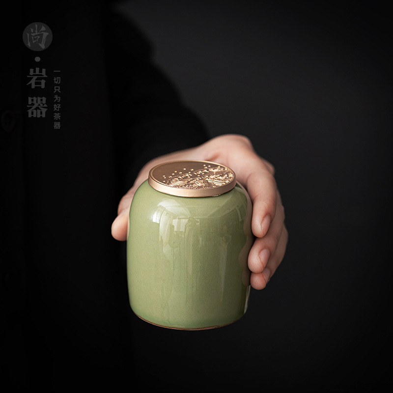 Bình trà gốm cổ điển, bình trà mini nhỏ, bình đóng gói trà rời kín cầm tay, bình đựng trà, bán buôn