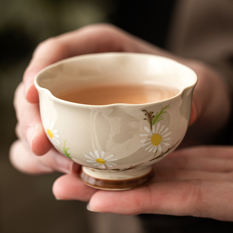 Vẽ tay Juyun Master Cup Tách trà cá nhân Bộ trà Kung Fu Tách trà đơn Chén trà gốm sứ Hộp quà