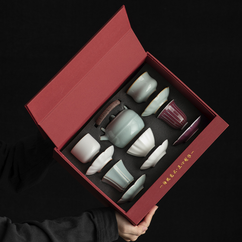 Bộ ấm chén trà Kung Fu nổi tiếng của Tử Cấm Thành, gồm một ấm và bốn chén, hộp quà tặng bộ ấm chén gốm sứ, bộ ấm chén nhỏ.