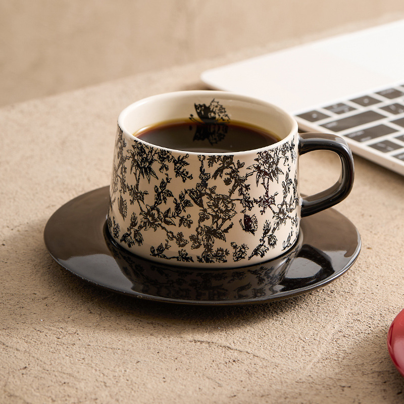 Cốc cà phê rừng cốc sứ tinh xảo cao cấp Cốc uống nước cho nữ cốc đựng đĩa cốc ăn sáng văn phòng gia dụng cốc yến mạch