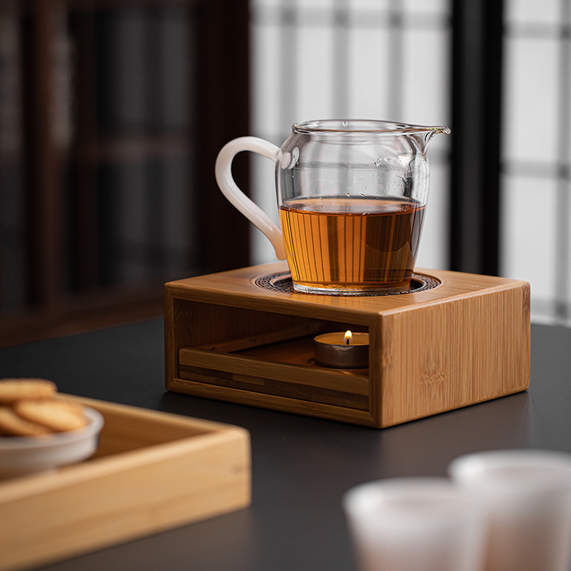 Bếp ấm trà bằng tre đế nến sưởi ấm bàn trà gia dụng ấm chén ấm chén ấm trà phụ kiện bộ trà kungfu Trung Quốc