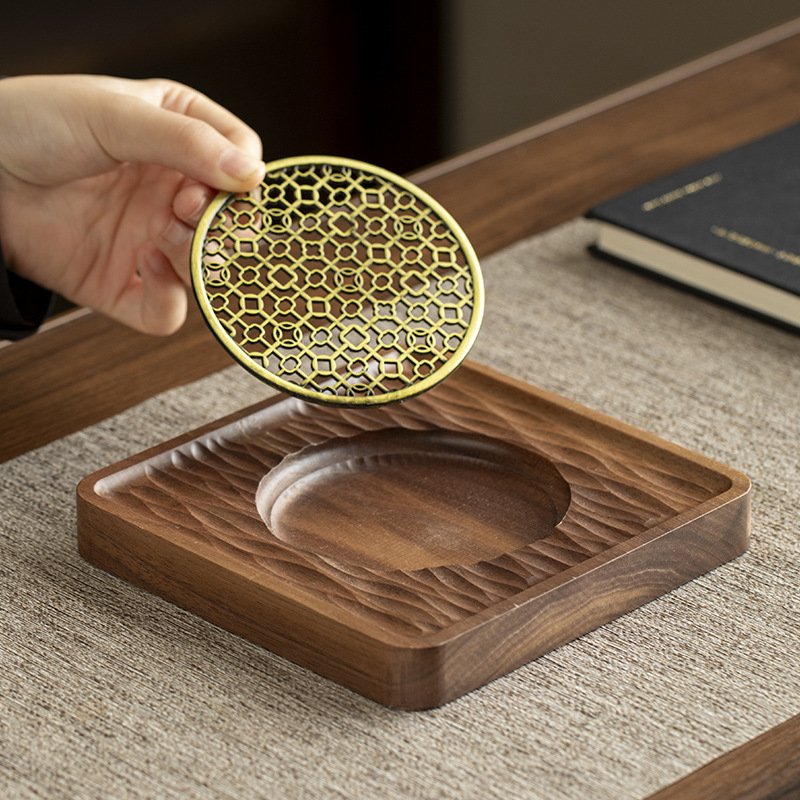 Bán buôn ấm bằng gỗ nguyên khối, bàn pha trà ướt, khay đựng nước giả gỗ vuông, khay đựng trà, khay đựng trà, khay đựng trà Kung Fu