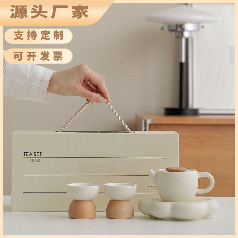 Bộ ấm trà Kung Fu gia dụng đơn giản hiện đại nhẹ nhàng sang trọng cốc khách nhanh chóng thẩm mỹ viện tặng khách hàng nữ