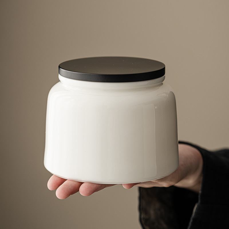 Bình trà sứ trắng Dehua, bình kín, Bình Đựng Trà chống ẩm cầm tay cỡ nhỏ, bình rỗng, bình trà gốm sứ kiểu Nhật