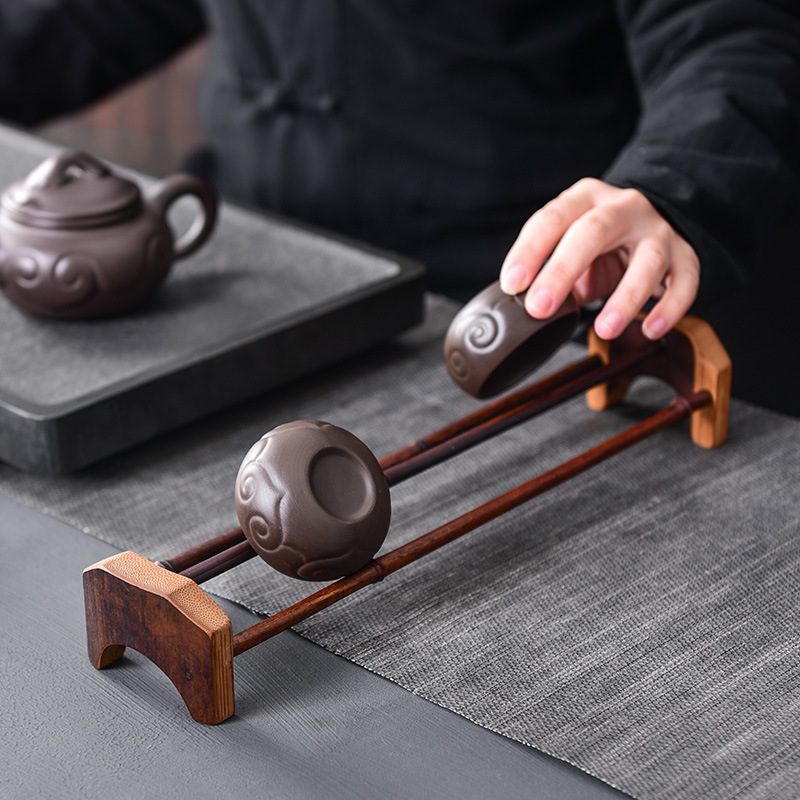 Zizhu Kung Fu tách trà Giá treo cốc trưng bày Bộ đồ trà giá để đồ đựng phụ tùng, giá để đồ đựng cốc trà Giá đựng cốc trà