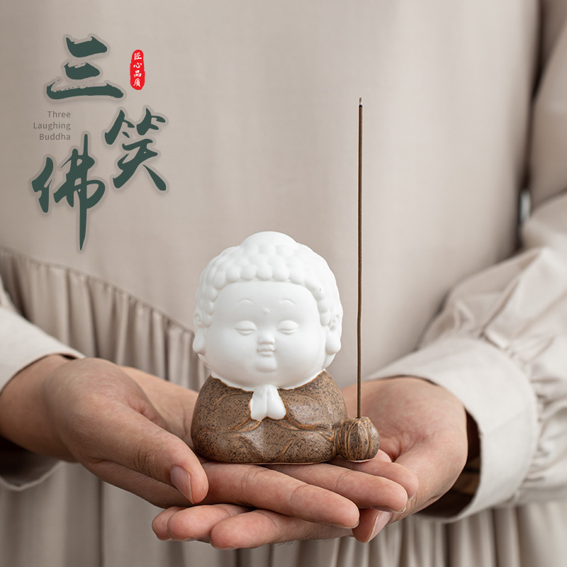 Hương Phật Sanxiao cắm gốm thủ công mỹ nghệ dây chuyền Lư Hương Ghế thắp hương đồ trang trí Lư Hương phụ kiện trà đạo Kung Fu
