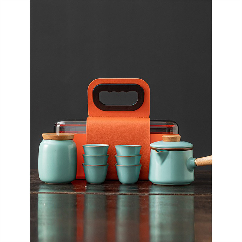 Bộ trà du lịch xách tay cao cấp Trung Quốc bộ nhỏ bộ tách trà ngoài trời bộ tách trà cắm trại đơn