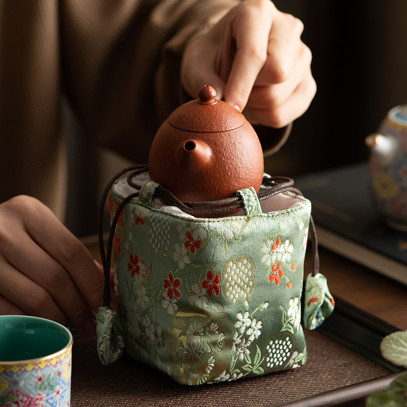 Túi lưu trữ ngoài trời mẫu mới túi đựng trà Kung Fu túi vải xách tay ấm trà cỡ nhỏ túi đựng trà túi đựng trà du lịch túi xách tay