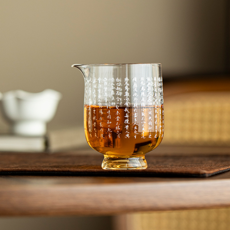 Cốc thủy tinh chịu nhiệt kinh tim borosilicat, dụng cụ chia trà sáng tạo gia dụng, dụng cụ pha trà Kung Fu trong suốt kiểu Nhật, biển trà
