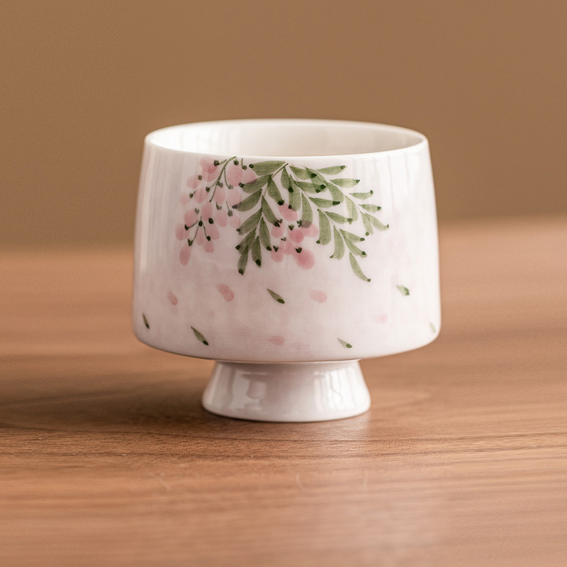 Cốc trà hoa tử đằng vẽ tay cốc trà cốc chủ nhân chuyên dụng cá nhân cốc phụ nữ gốm sứ công phu giá trị cao cốc trà