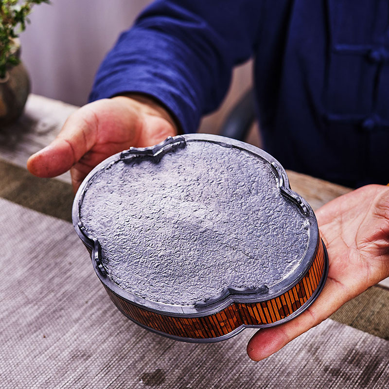 Ấm tre Xiangfei, khay trà thiếc, trà đạo, ấm bàn pha khô cổ điển nhỏ, ấm bàn trà chứa nước, khay trà