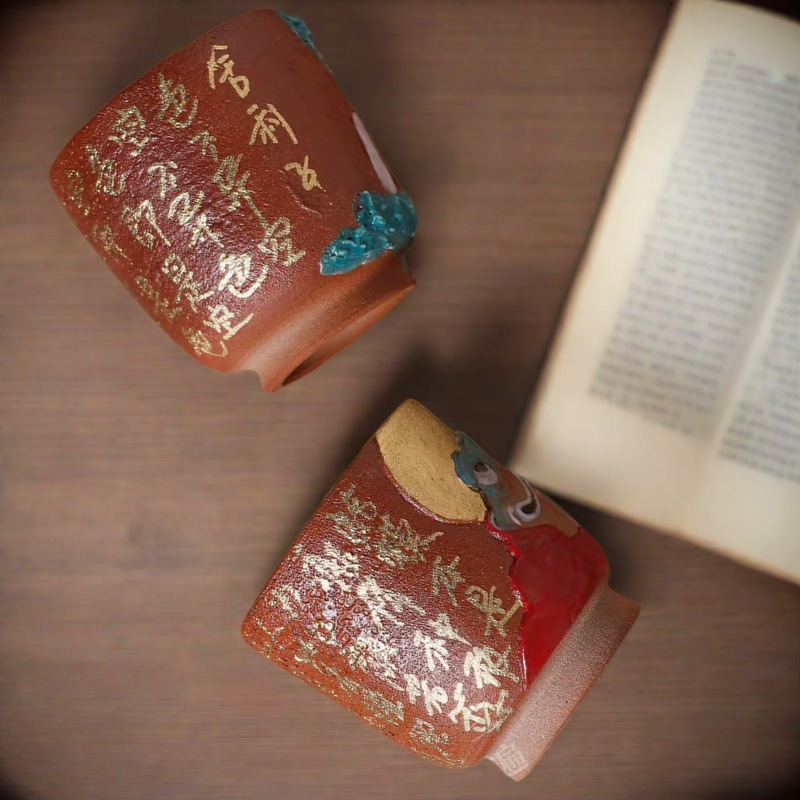 Cô Shiano màu đỏ thủ công tuyệt vời, lang băm, cốc chủ sở hữu cá nhân bằng gốm đốt củi Laicai, cốc trà Kung Fu