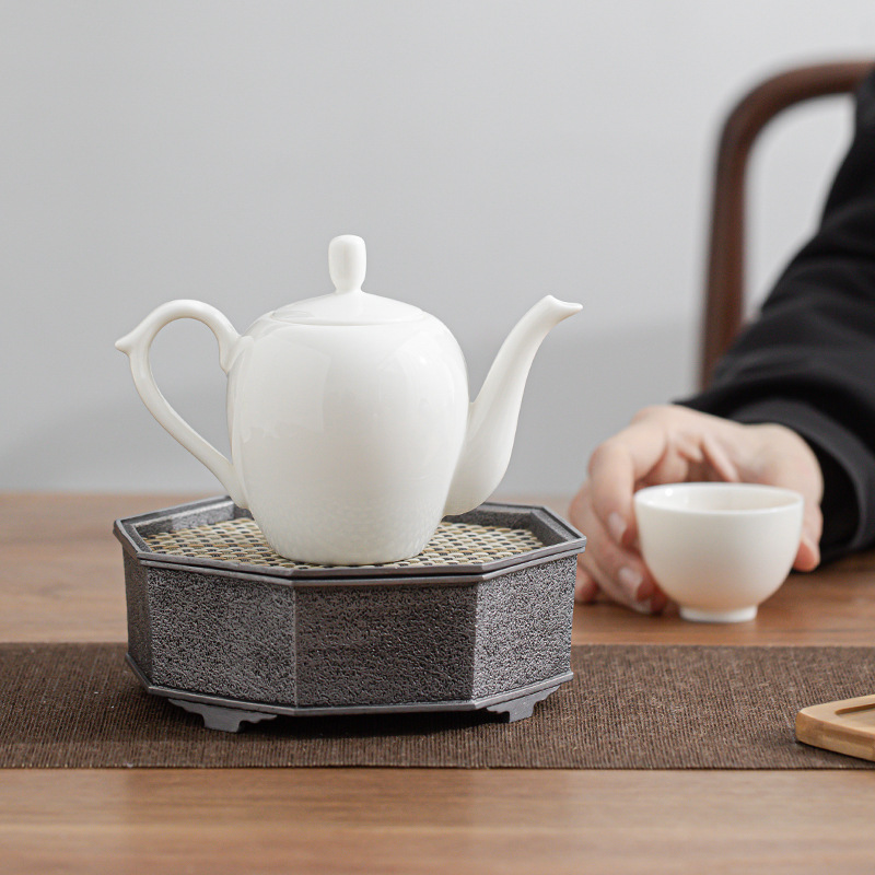 Ấm trà sứ trắng Dehua ấm trà sứ ngọc bích mỡ cừu ấm Vai Đẹp ấm trà nhỏ lọc lỗ bóng ấm trà Bộ trà Kung Fu