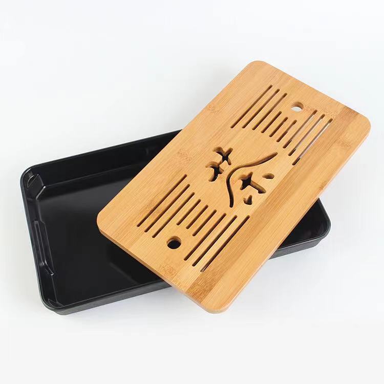Khay trà tre melamine, bàn trà nhỏ, khay gia đình phong cách tối giản kiểu Nhật, bộ trà Kung Fu, bình đựng nước, khay gia đình nhỏ kiểu Nhật.