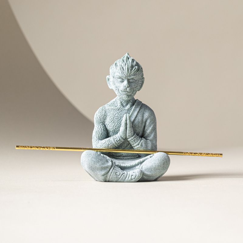 Tôn Ngộ Không Zhengguo Thiền không sợ hãi Trang trí, Phật chiến thắng, Máy tính để bàn tại nhà Trà sáng tạo Trang trí thú cưng Cảnh quan thủ công.