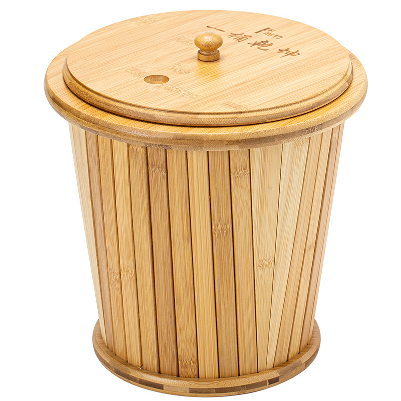 Thùng trà gỗ đặc Thùng trà tre Thùng lọc rác trà Thùng thoát phụ kiện trà đạo Kung Fu Thùng nước thải gia dụng