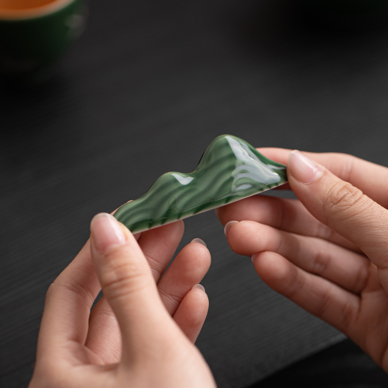 Giá đỡ bút Qingli Giang Sơn, giá đỡ bút, nắp ấm trà, đồ trang trí non bộ sáng tạo, giá thìa matcha, phụ kiện matcha