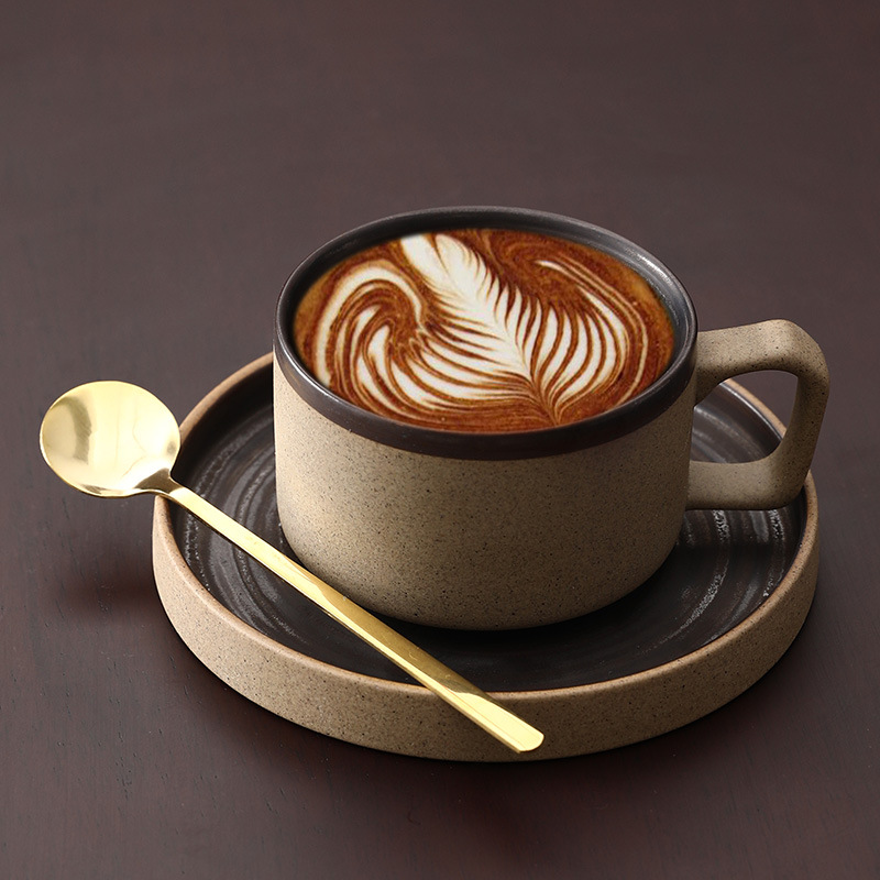 Cốc cà phê cổ điển Nhật Bản cao cấp tinh tế phong cách Ý gốm sứ ngách Quán Cà Phê Latte Bộ cốc trà chiều