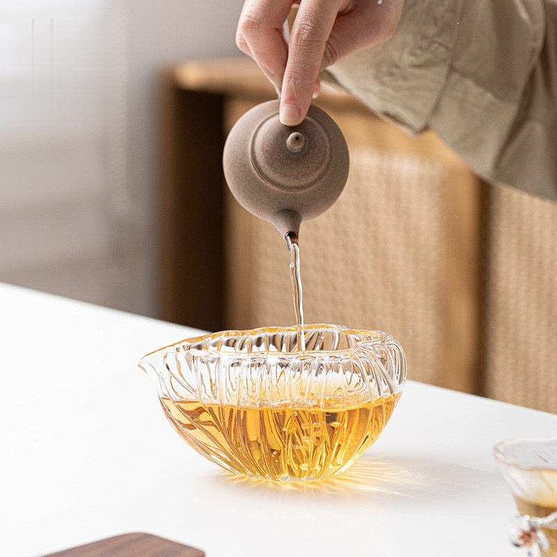 Cốc Cốc Nhật Bản Lá Sen Cốc Dày Trong Suốt Chịu Nhiệt Đồng Nhất Cốc Hộ Gia Đình Kung Fu Bộ Trà Trà chia