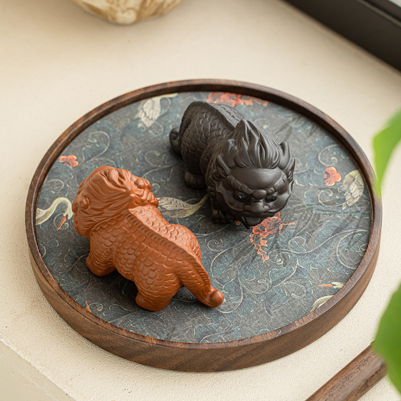 Đồ trang trí thú cưng trà màu tím cát nhỏ dễ thương sáng tạo đồ thủ công bằng cát màu tím bàn trà bàn tiệc trà chơi trà đạo Kung Fu