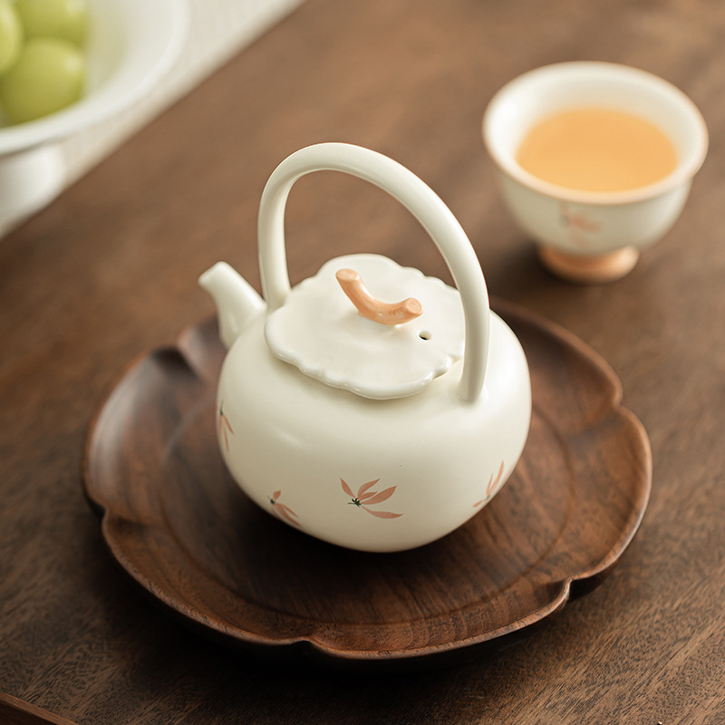 Chuông gió phong lan Ấm trà chùm hồng ấm trà Kung Fu Trung Quốc gia dụng ấm trà gốm sứ vẽ tay ấm pha trà dung tích lớn