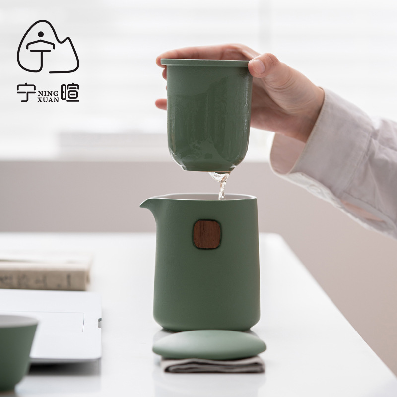 Mới Phong Cách Trung Hoa Lobo Nhanh Cup Gốm Một Nồi 3 Ly Ngoài Trời Di Động Du Lịch Trà Bộ Nhỏ Bộ Trà