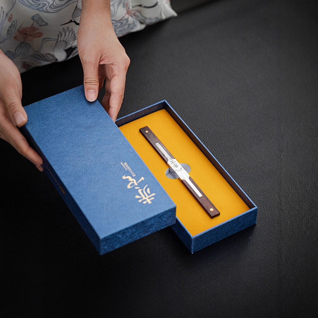 Dao trà Chi Vân kim trà thủ công dao trà Phổ Nhĩ dao trà Damascus nón trà thép không gỉ Phụ Kiện Bánh trà