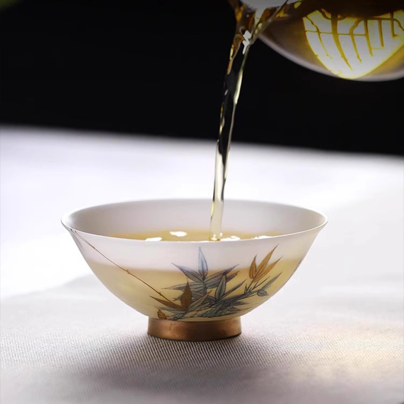 Master Huang Xudong Ice Jade Porcelain Master Cốc đơn Cốc trà sữa ngọc bích mỏng Cốc trà cá nhân cao cấp