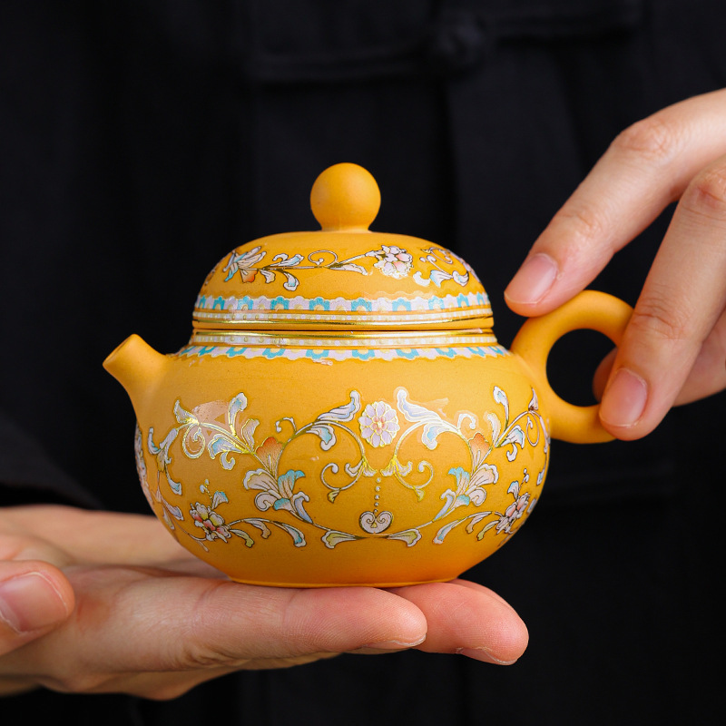 Bộ ấm trà Huangduan Nishi dùng trong gia đình, một ấm hai chén, bộ trà Kung Fu, ấm trà đất sét tím, mẫu mới 2025