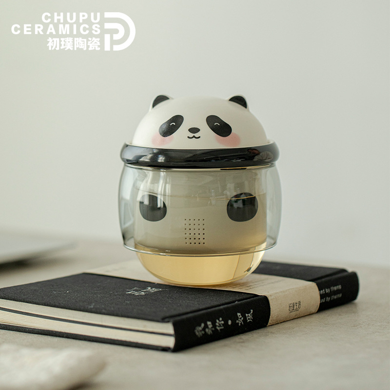 Chupu Guochao Văn hóa và Sáng tạo Panda Tách trà Thủy tinh Tách nước Trà Văn phòng Cá nhân Cốc nước gốm Món quà dễ thương
