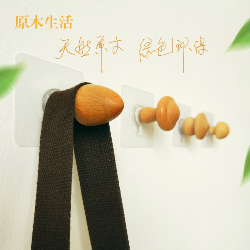 Móc treo dán gỗ móc treo tường đơn giản móc treo quần áo không đục lỗ trên tường móc treo quần áo trang trí phòng ngủ sau cửa bán buôn
