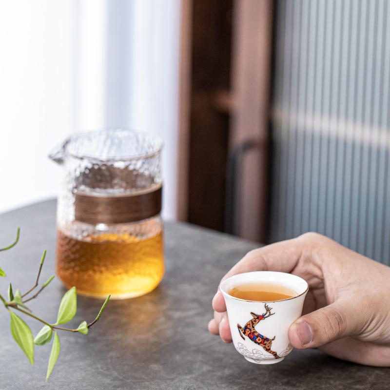 Túi xách trên xe Yilu đi cùng bộ trà du lịch cốc thủy tinh nhanh cốc cốc trà Kung Fu gốm sứ