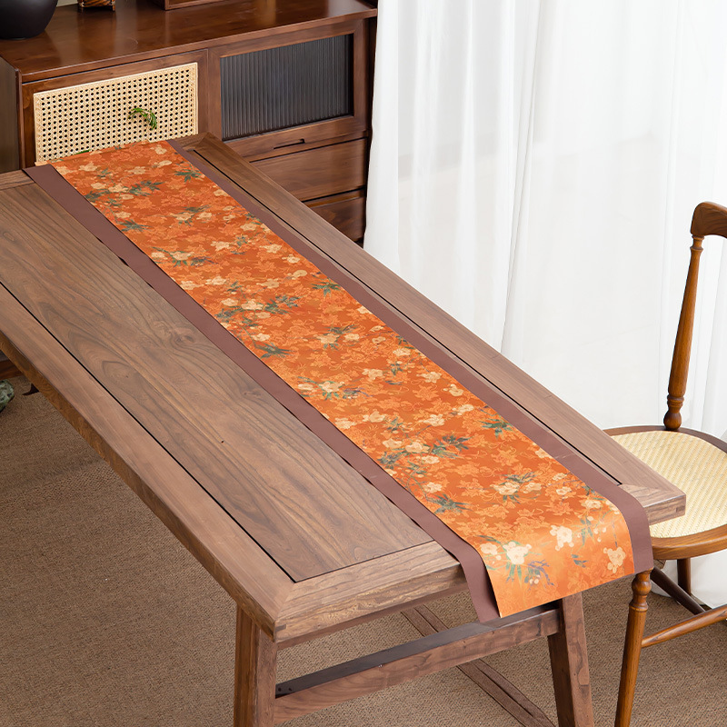 Khăn trải bàn trà chống thấm nước trải bàn trà kiểu Trung Quốc kiểu dáng dài kiểu dáng mới phong cách Trung Quốc cao cấp sang trọng, khăn trải bàn trà cách nhiệt hai mặt