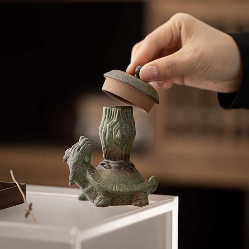 Hộp đựng nắp Xuanwu sáng tạo, hộp đựng đồ trang trí bằng gốm sứ Qingye, hộp đựng trà, hộp đựng trà, hộp đựng trà, hộp đựng trà, hộp đựng trà, hộp đựng trà