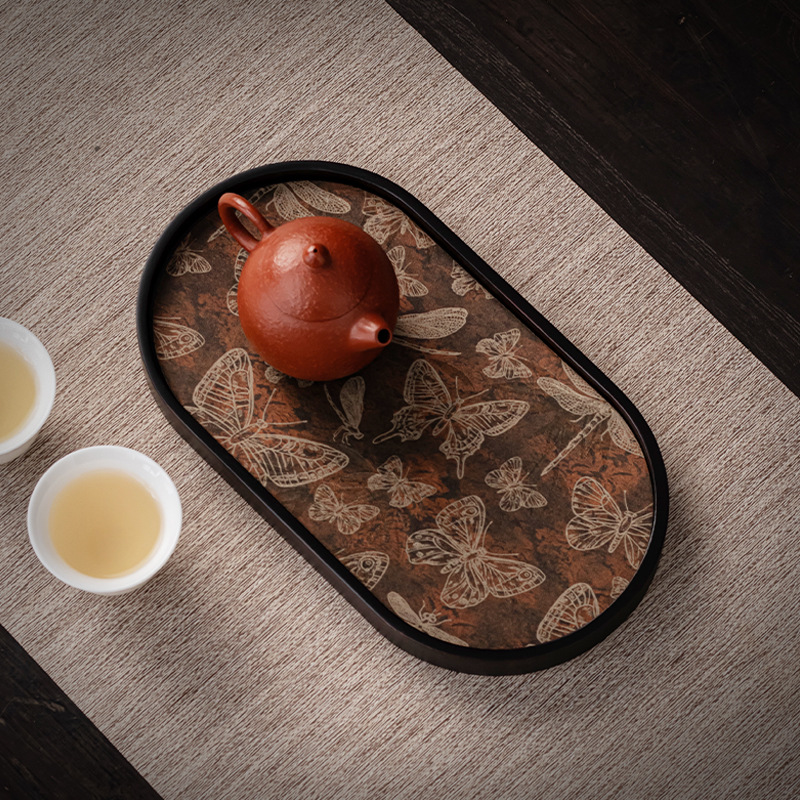 Đế lót tách trà nhanh khô thấm nước đế đựng trà mới phong cách Trung Quốc nhẹ nhàng sang trọng phụ kiện trà đạo gốm sứ đế cách nhiệt